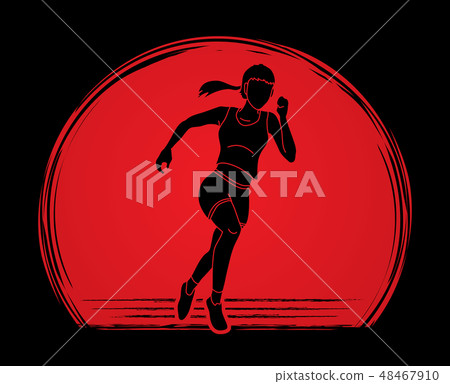 Athlete runner, A woman runner running vector Athlete runner, A woman runner running vector 48467910