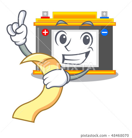 With menu accomulator cartoon sticks on the wall 48468070