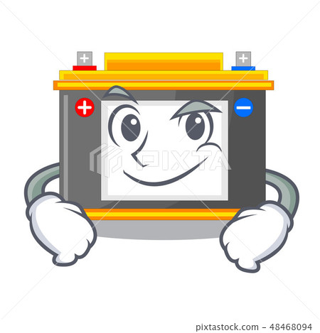 Smirking accomulator the mascot next to table Smirking accomulator the mascot next to table 48468094