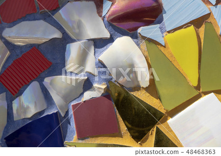 Decorative the mosaic on the wall background. Decorative the mosaic on the wall background. 48468363