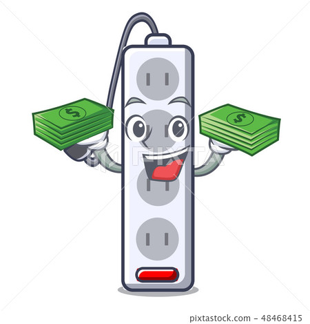 With money bag isolated power strip with the mascot 48468415