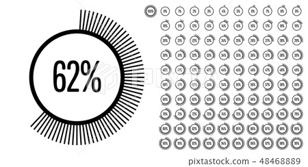 Set of circle percentage diagrams from 0 to 100 Set of circle percentage diagrams from 0 to 100 48468889