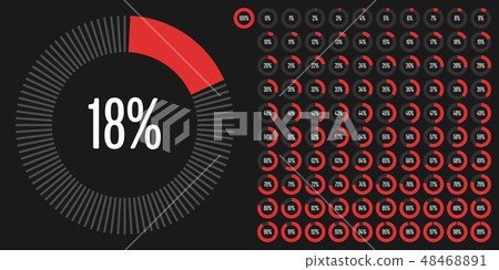 Set of circle percentage diagrams from 0 to 100 Set of circle percentage diagrams from 0 to 100 48468891