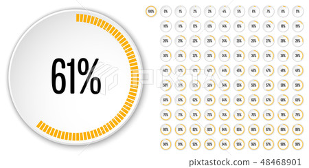 Set of circle percentage diagrams from 0 to 100 Set of circle percentage diagrams from 0 to 100 48468901