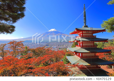 [山梨縣]新倉富士淺間神社中鶴樓寶塔秋葉 48470129