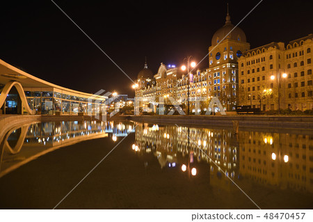 Reflection in the center of Azerbaijan Baku Reflection in the center of Azerbaijan Baku 48470457