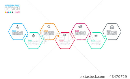 Hexagon inforgraphics on vector graphic art. 48470729