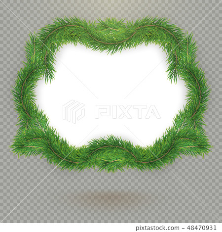 Christmas decorative fir tree frame with copy... - Stock Illustration ...