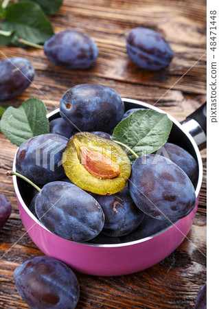 plums on the table plums on the table 48471448