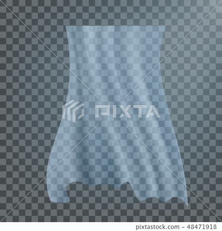 Fluttering White Cloth Vector. Viel Silk. Fabric Curtain. Clear Drape. Realistic Clear Material 48471918