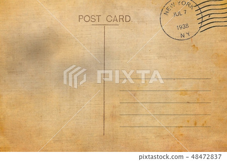 Backside of blank postcard with dirty stain Backside of blank postcard with dirty stain 48472837