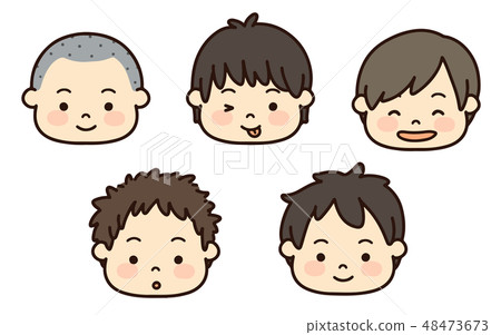 簡單可愛的插圖集的各種男孩的臉 簡單可愛的插圖集的各種男孩的臉 48473673