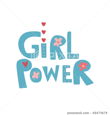 Girl Power, Design Element Can Be Used For Greeting Card, Badge, Label, Invitation, Banner Vector 48473674