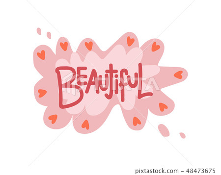 Beautiful, Girlish Pretty Design Element Can Be Used For Greeting Card, Badge, Label, Invitation 48473675