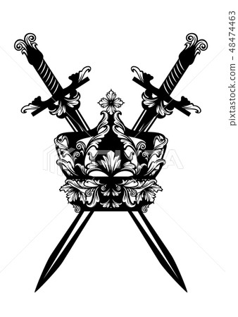 Crossed swords beneath a crown?