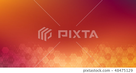 Abstract background of science and innovation technology. Technical background with hexagons pattern Abstract background of science and innovation technology. Technical background with hexagons pattern 48475129