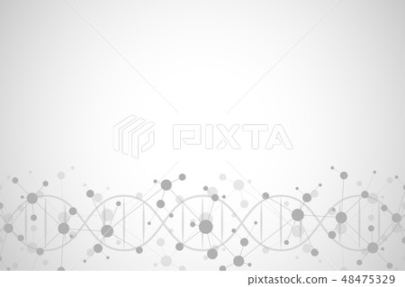 DNA strand and molecular structure. Genetic engineering or laboratory research. Background texture 48475329