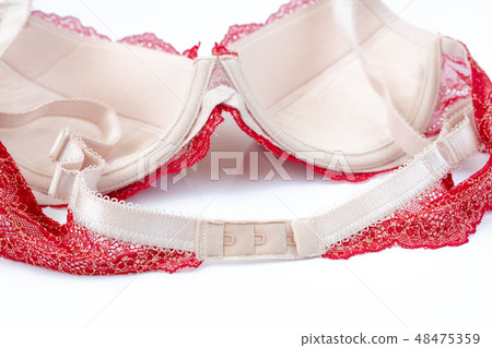 Red lace bra with a push up foam inserts 48475359
