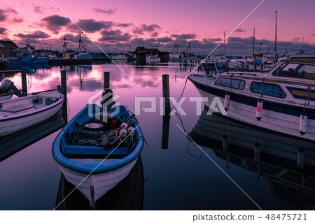 View to the port of Klintholm Havn in Denmark 48475721