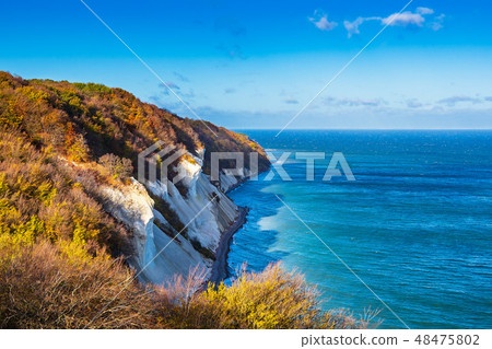 Baltic Sea coast on the island Moen in Denmark 48475802