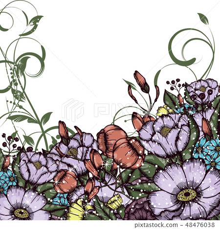 Abstract vector flower background 48476038