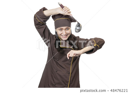 cook dancing with a ladle cook dancing with a ladle 48476221
