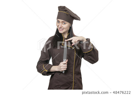 chef with a sharp knife 48476222