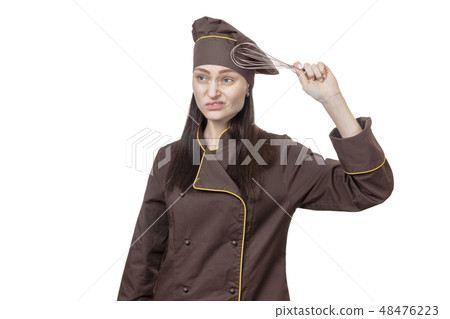 pensive cook scratching his head pensive cook scratching his head 48476223