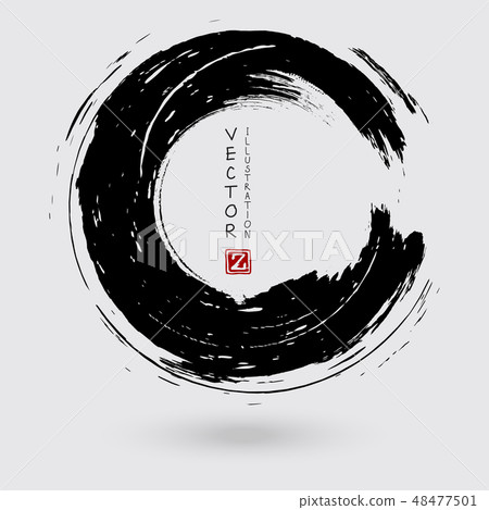 vector black ink round stroke - Stock Illustration [48477501] - PIXTA