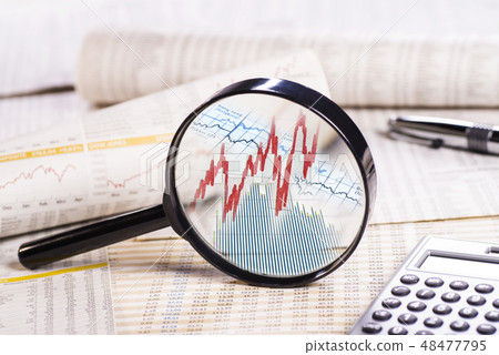 Magnifier with stock prices 48477795