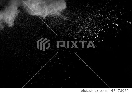 Bizarre forms of white powder explosion cloud. 48478081