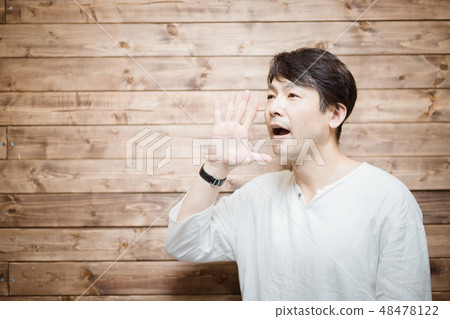 Middle male · Casual · Wood grain 48478122