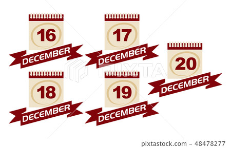 Calendar with Ribbon Set Calendar with Ribbon Set 48478277