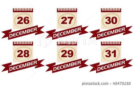 Calendar with Ribbon Set Calendar with Ribbon Set 48478280