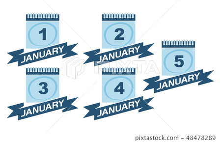 Calendar with Ribbon Set 48478289