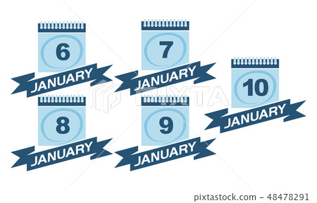 Calendar with Ribbon Set 48478291