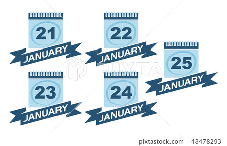 Calendar with Ribbon Set Calendar with Ribbon Set 48478293