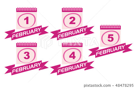 Calendar with Ribbon Set Calendar with Ribbon Set 48478295