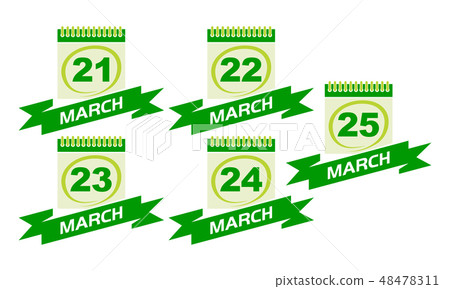 Calendar with Ribbon Set Calendar with Ribbon Set 48478311