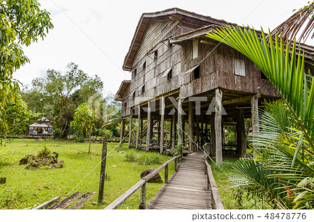 Traditional wooden houses. Melanau Tall 48478776