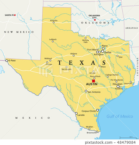Texas, United States, political map Texas, United States, political map 48479084