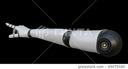 Robot hand pointing index finger, isolated - Stock Illustration ...