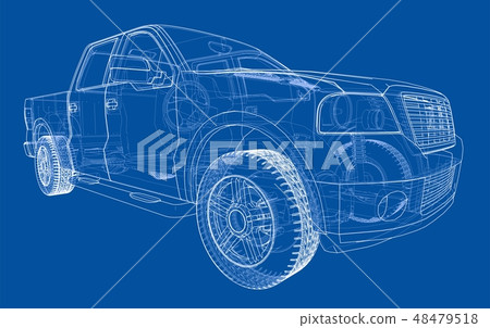 Vector car silhouettes. Rendering of 3d 48479518