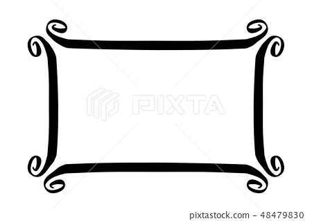 Frame Banner Hand Painted With Black Ink Brush Stock
