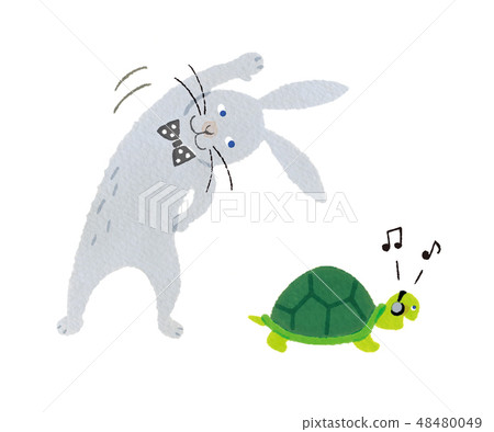 Rabbit and tortoise - Stock Illustration [48480049] - PIXTA