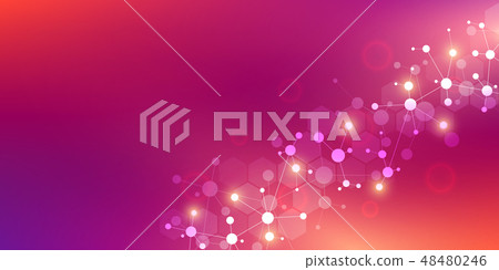 Abstract technology and innovation background with molecular structures and neural network Abstract technology and innovation background with molecular structures and neural network 48480246