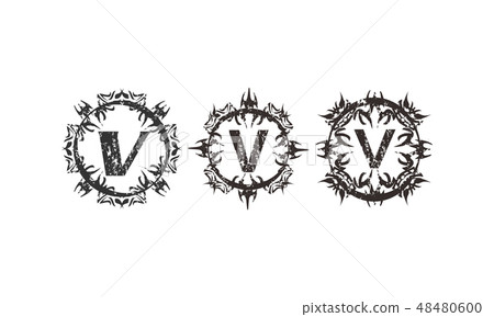 Rough Letter V Template Set Rough Letter V Template Set 48480600