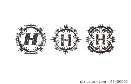 Rough Letter H Template Set Rough Letter H Template Set 48480602