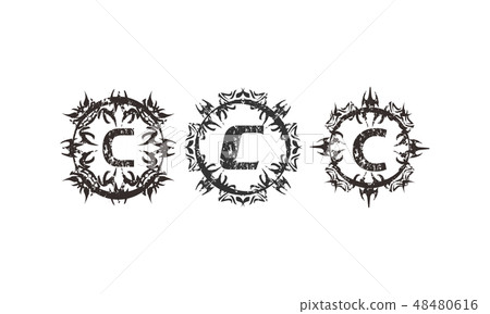 Rough Letter C Template Set Rough Letter C Template Set 48480616