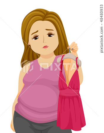 Teen Girl Fat Sexy Top Illustration - Stock Illustration 48480933